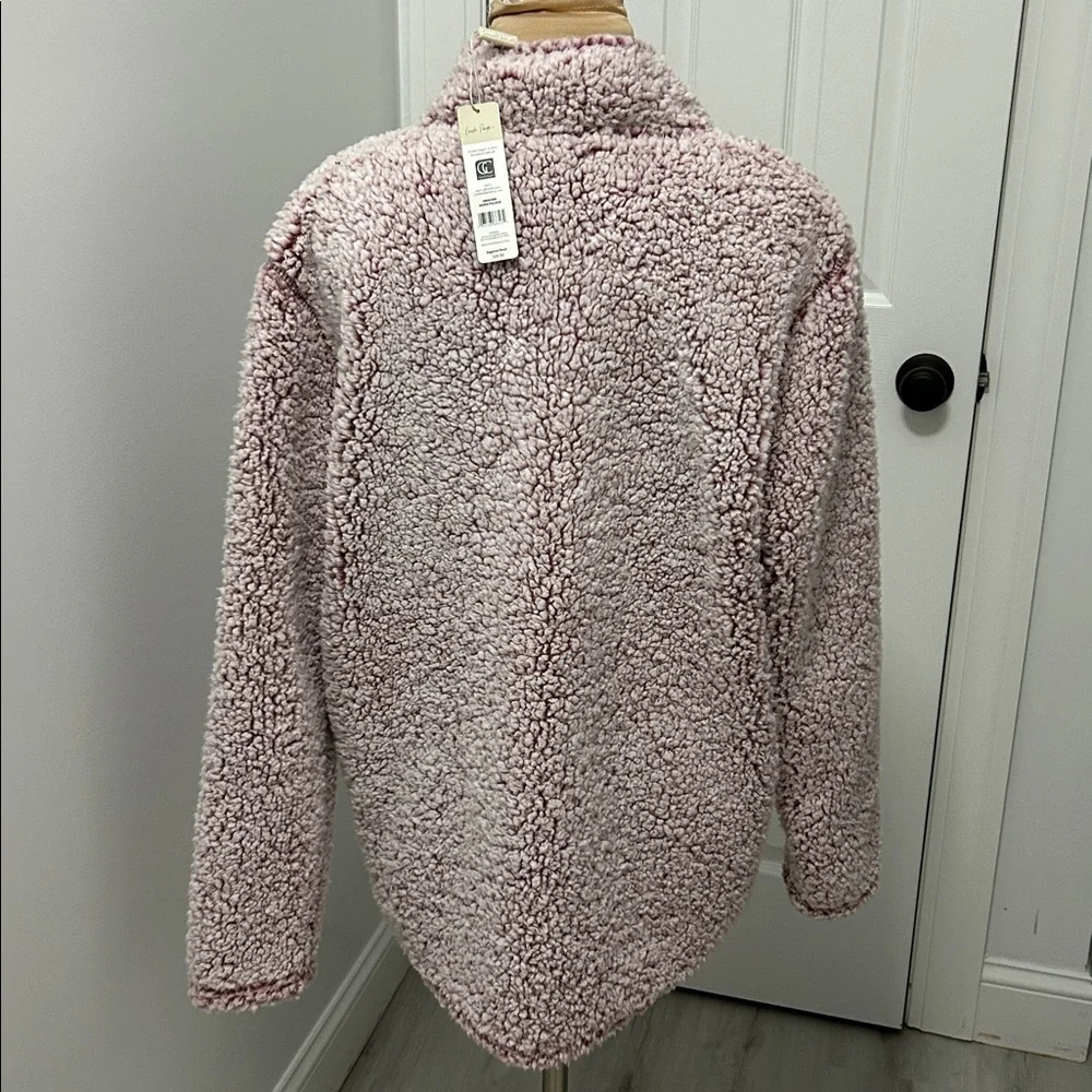 Charlie Paige Pink Sherpa Quarter Zip Pullover